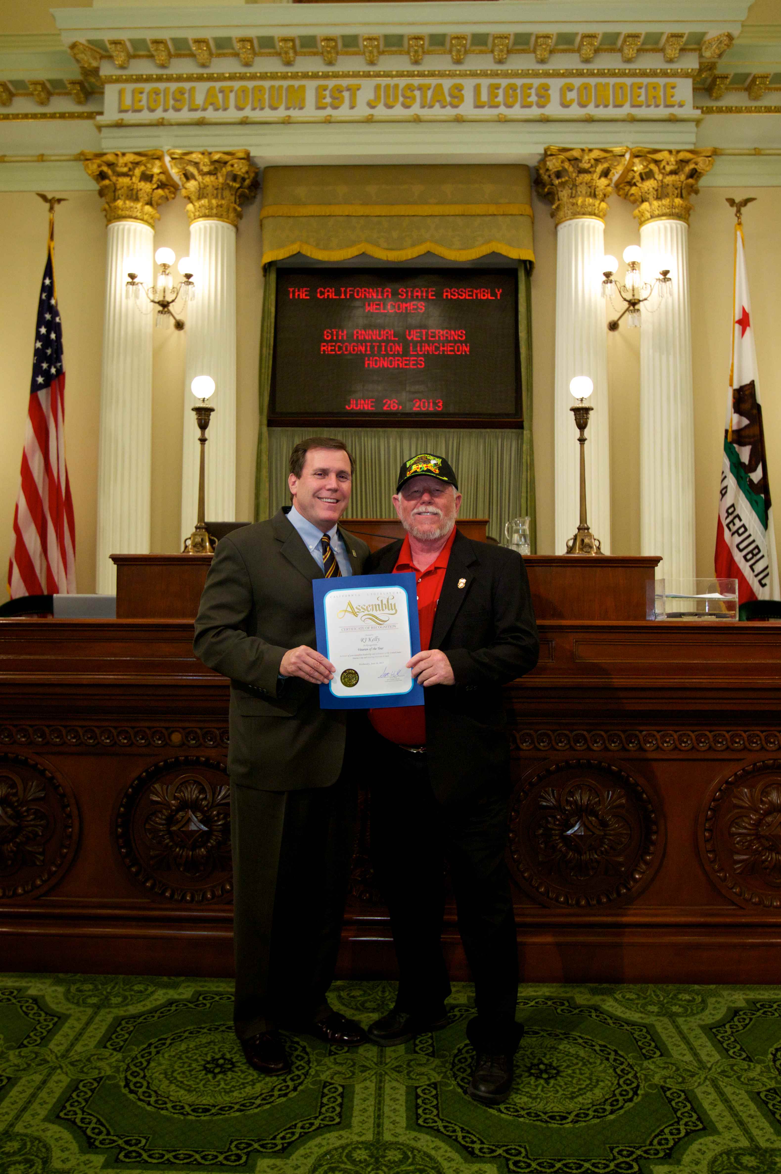 Assemblyman Wilk and Veteran of the Year, R.J. Kelly