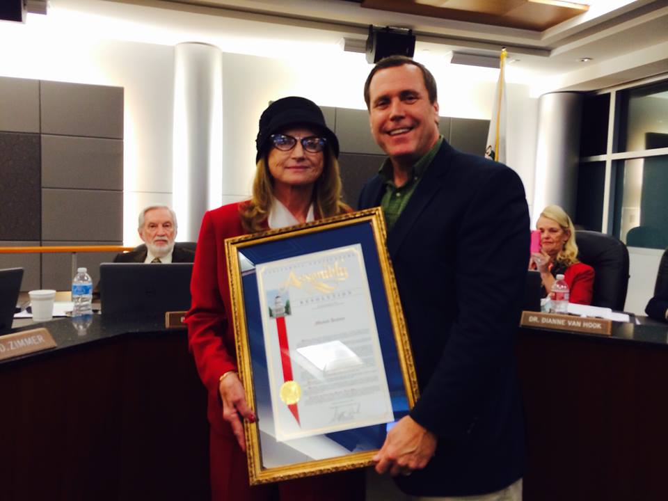 Honoring out-going College of the Canyons Board President Michele Jenkins with an Assembly Resolution