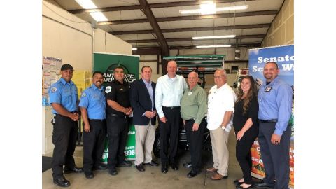 Employees of Antelope Ambulance pictured here with Senator Scott Wilk, owners Doug Cain, Andy Wilson and Assemblyman Tom Lackey