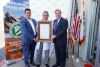 Pictured from L-R - Kevin Guillen, the director of the AV Hispanic Chamber of Commerce and Co-chair or the AVHCC Economic Development, Dr. Guillen and Senator Wilk.